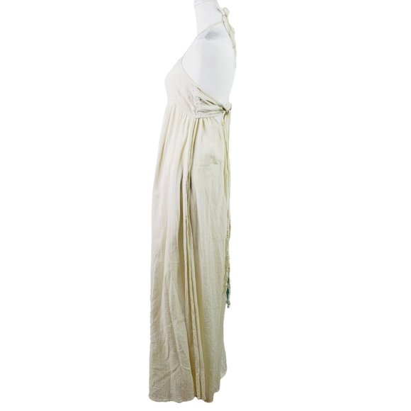 House of Harlow 1960 X Revolve Women's Cream Tencel Hi-Low Halter Dress - Picture 3 of 8